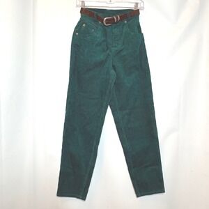 Vintage 80s 90s Stefano‎ Basics Women's Teal Corduroy High Waisted Pants Size 12